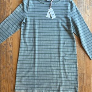 Vineyard Vines Long Sleeve Dress in Green Stripes